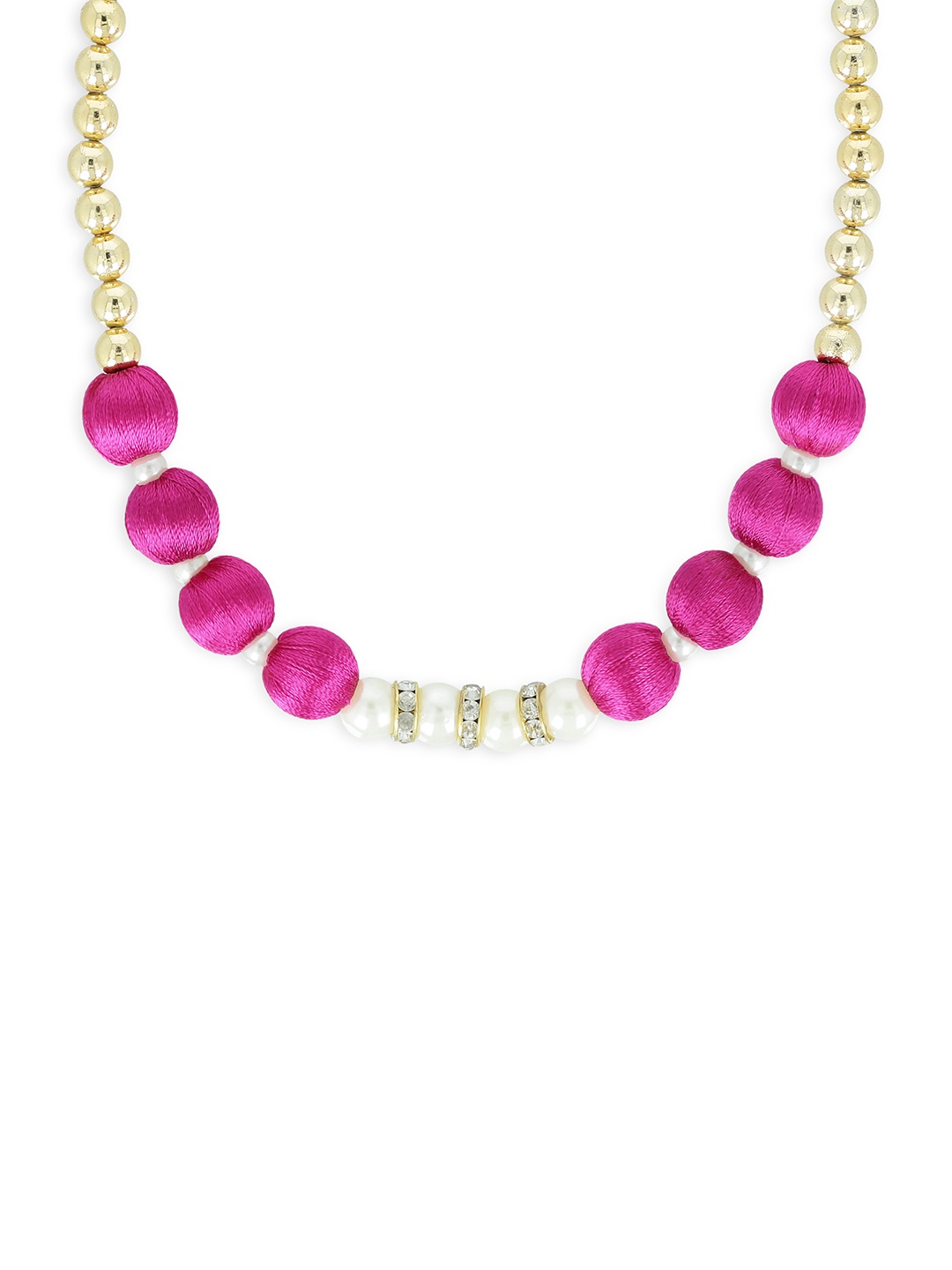 

AKSHARA Girls Gold-Toned & Pink Synthetic Handcrafted Necklace