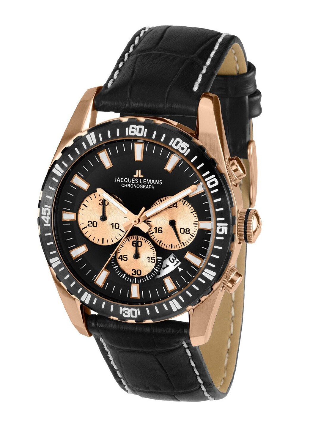 

Jacques Lemans Men Black Analogue Watch 1-1801E