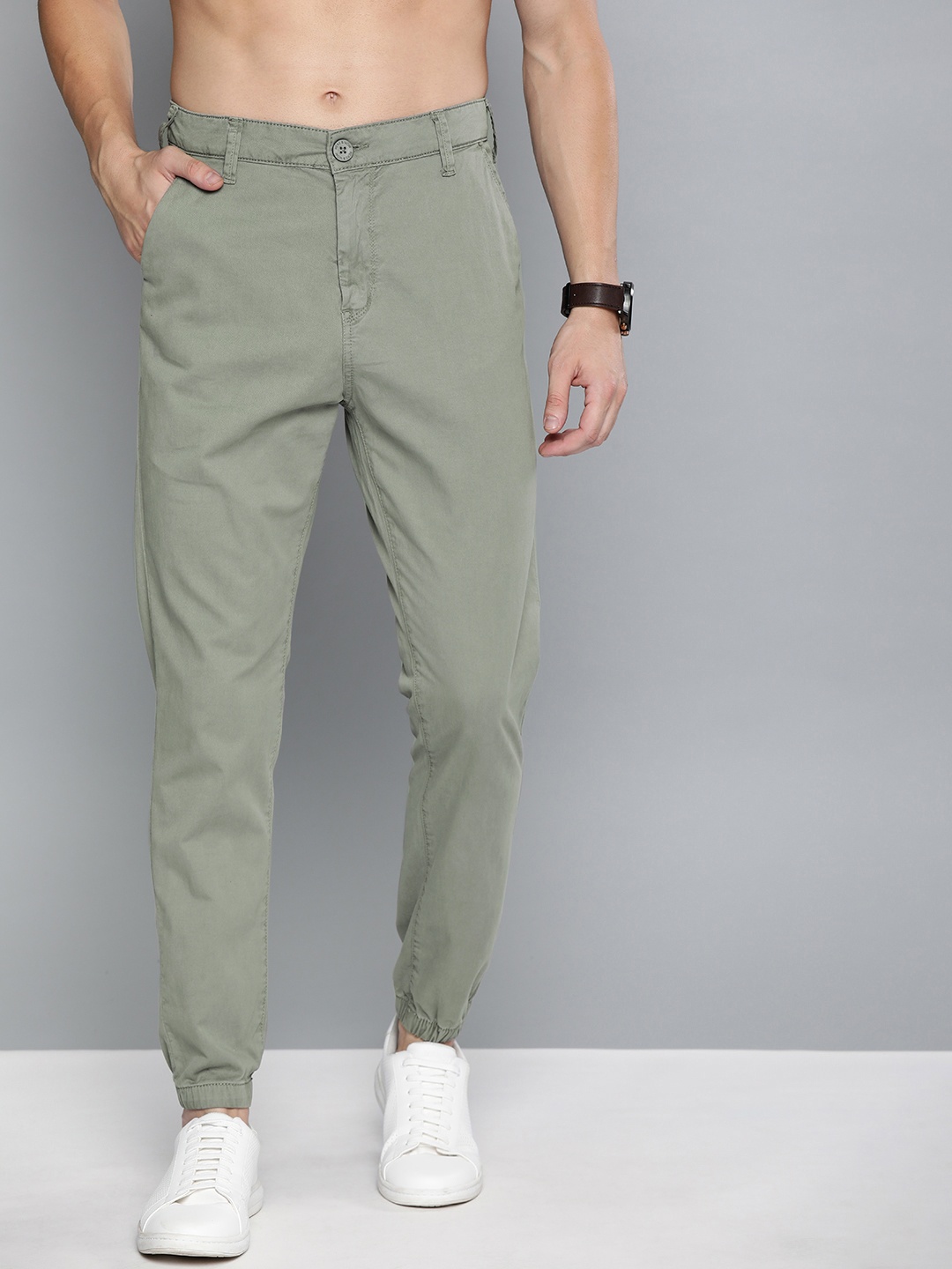 

HERE&NOW Men Grey Regular Fit Solid Joggers