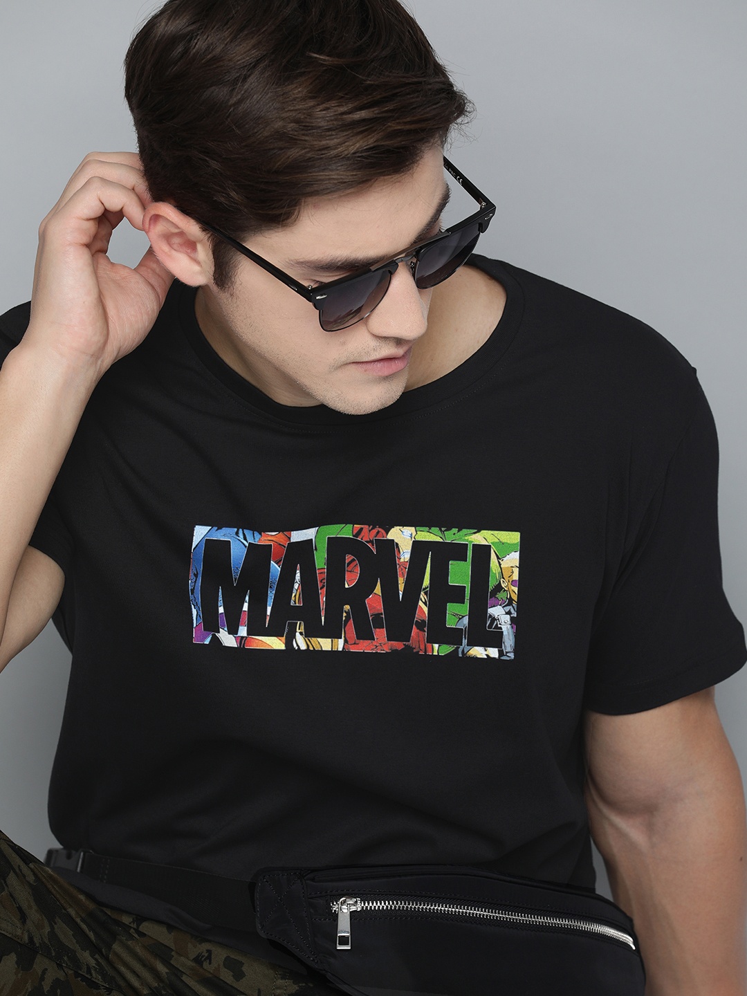 

Kook N Keech Marvel Men Black Printed Round Neck Pure Cotton T-shirt