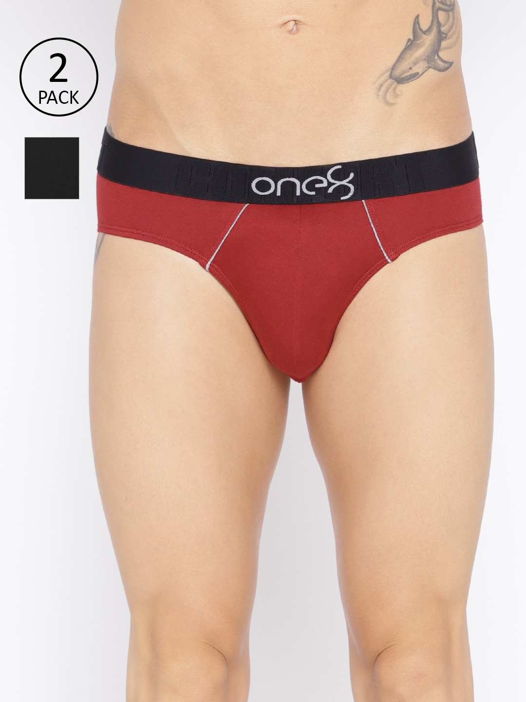 

one8 by Virat Kohli Men Pack of 2 Solid Briefs, Red
