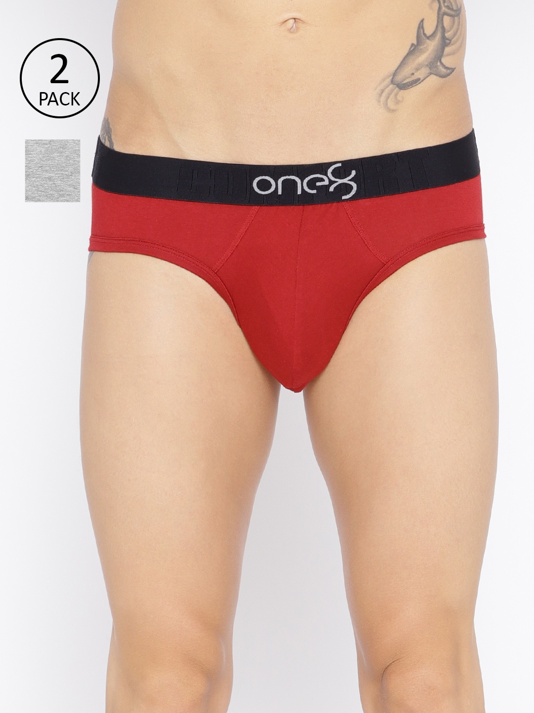 

one8 by Virat Kohli Men Pack Of 2 Solid Briefs, Maroon