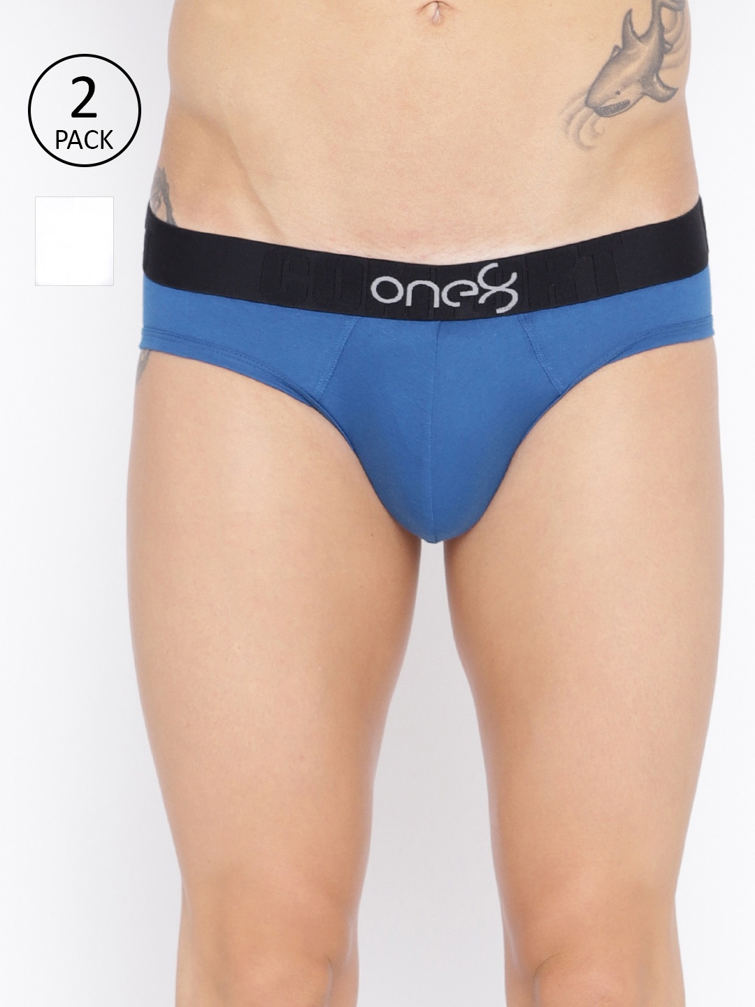 

one8 by Virat Kohli Men Pack of 2 Solid Premium Cotton Fashion Briefs, White