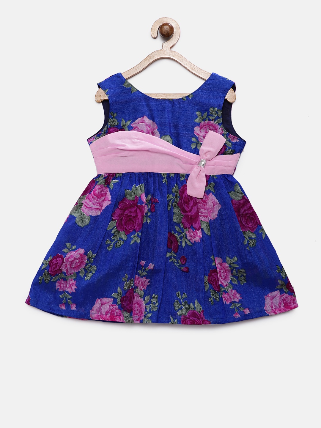 

MANY FROCKS & Girls Blue Printed Fit and Flare Dress