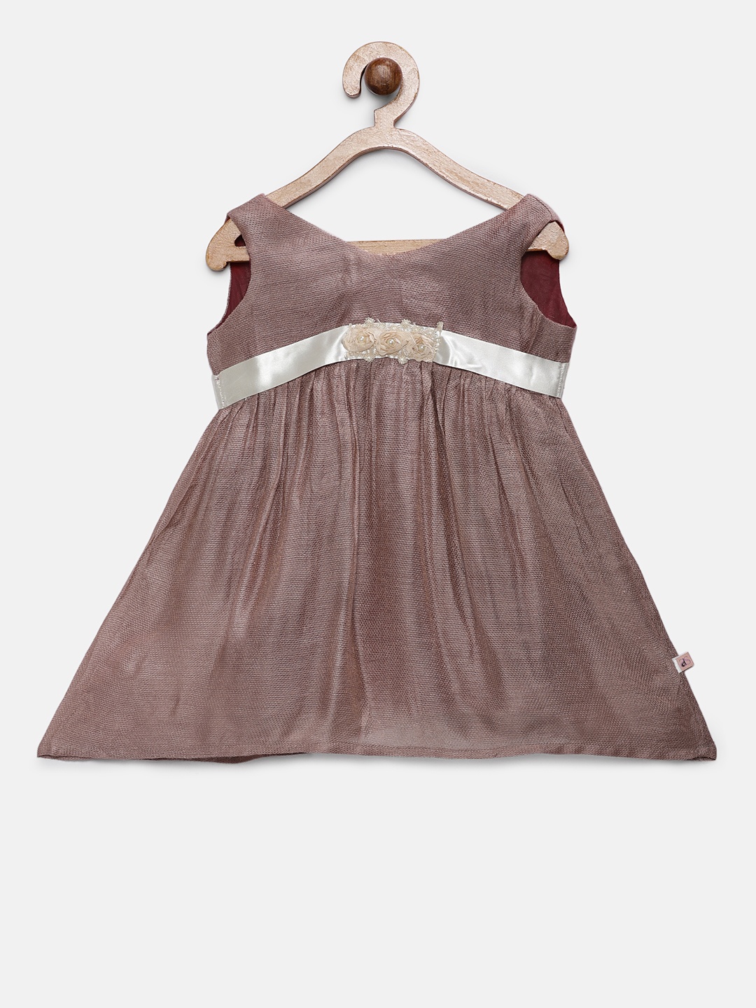 

MANY FROCKS & Girls Brown Solid A-Line Dress