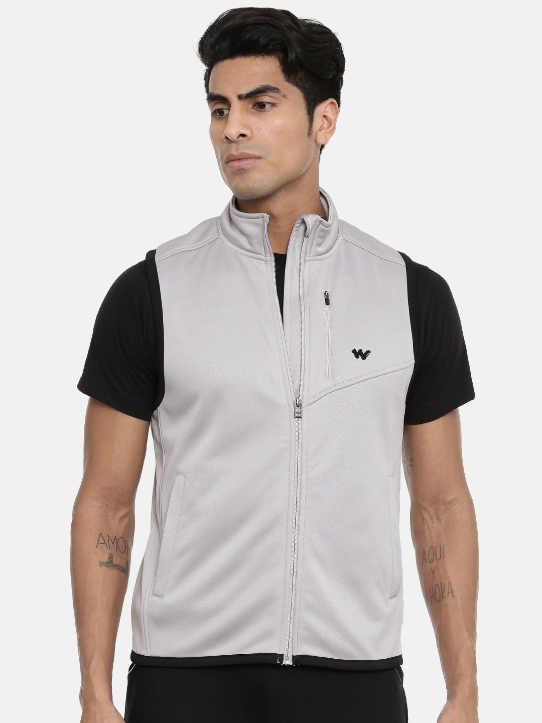 

Wildcraft Men Grey Solid Bonded Soft-shell HYPAWARM Sporty Jacket