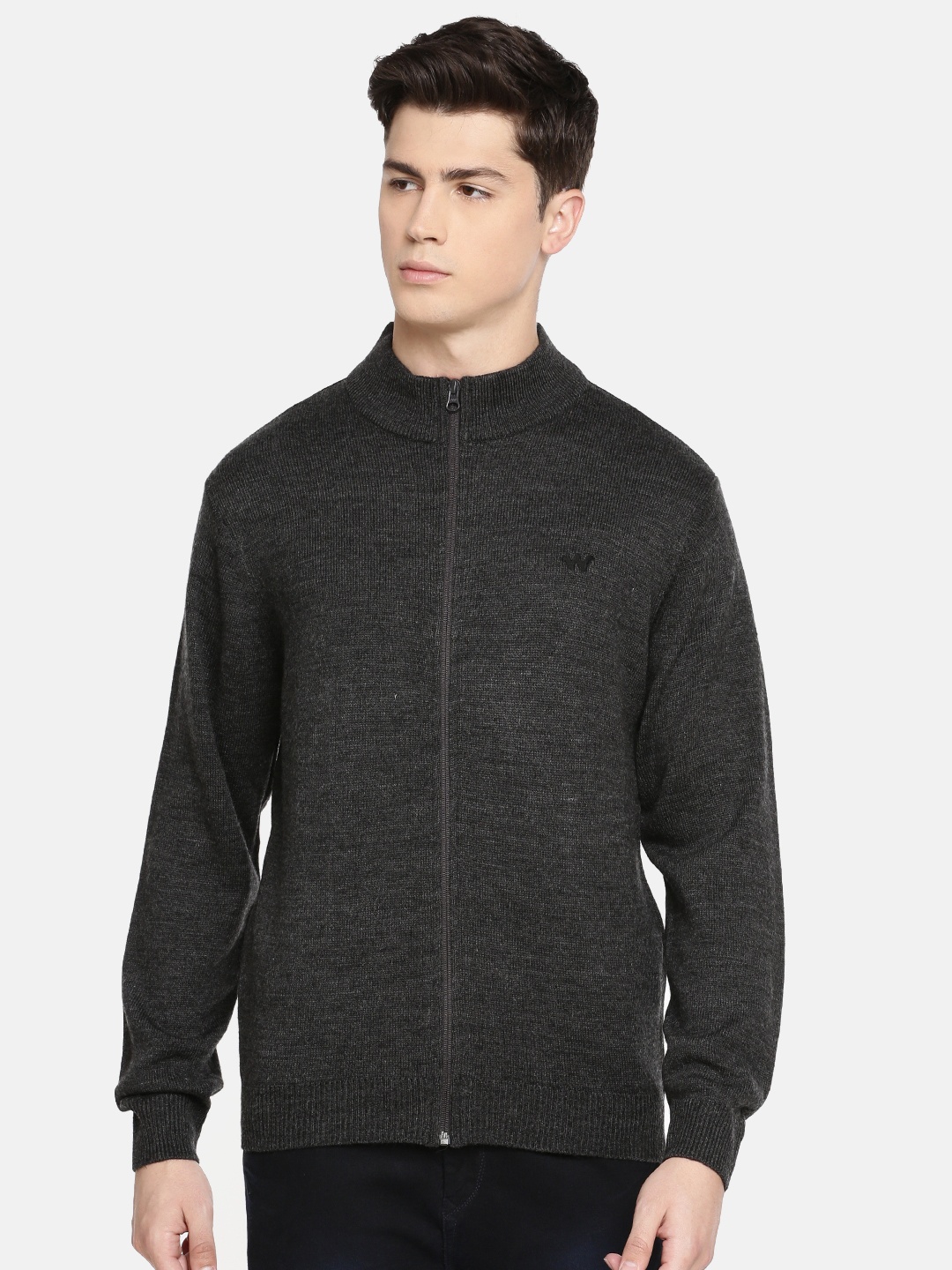 

Wildcraft Men Charcoal Grey Solid Sweater
