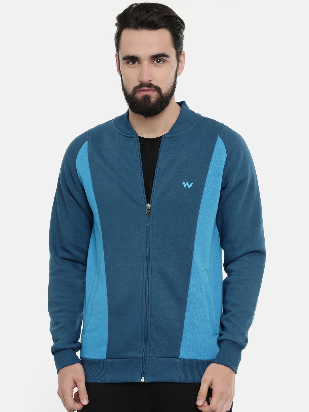 

Wildcraft Men Navy Blue Colourblocked Sweatshirt