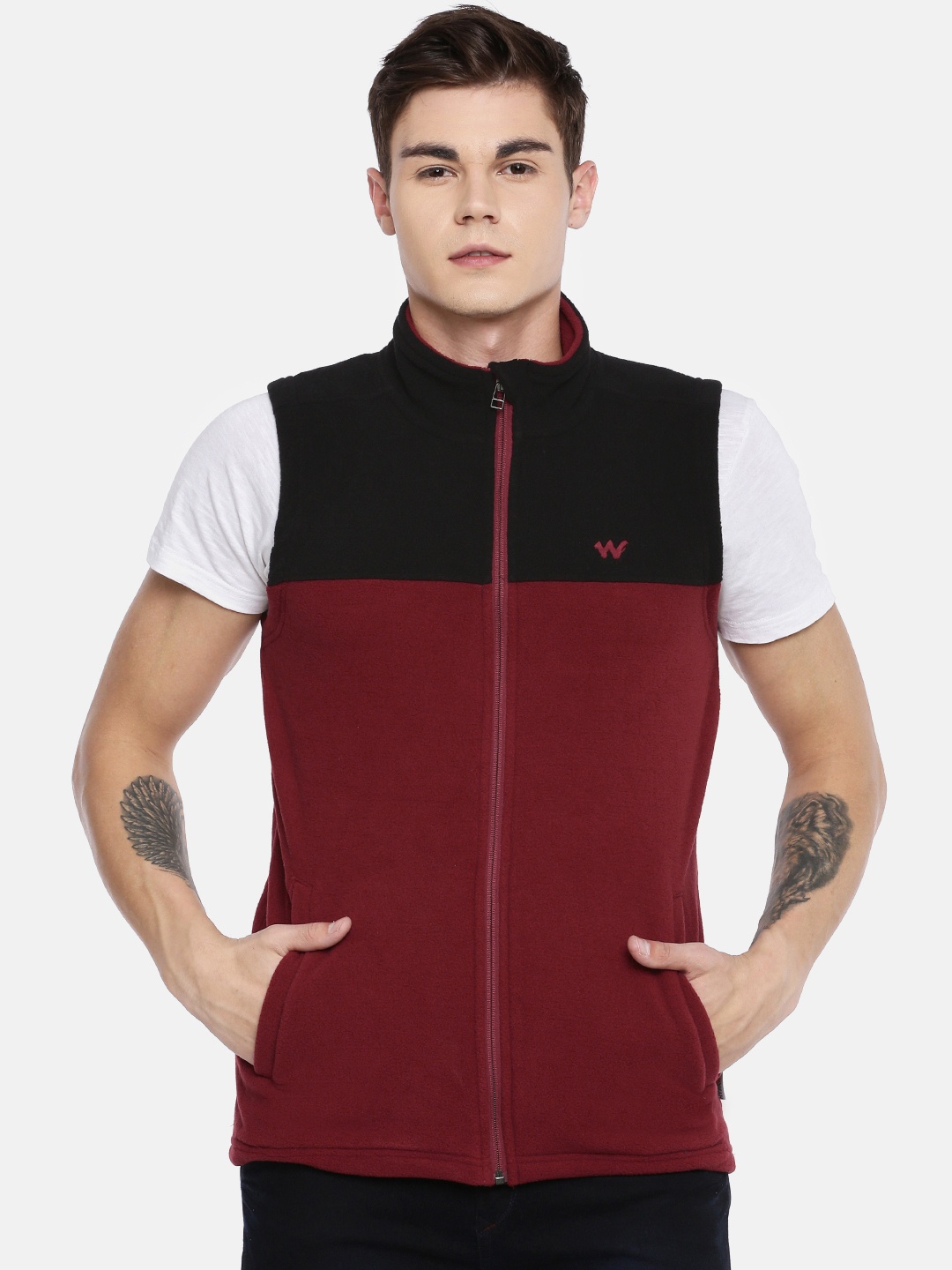 

Wildcraft Men Red & Black Colourblocked Sweatshirt