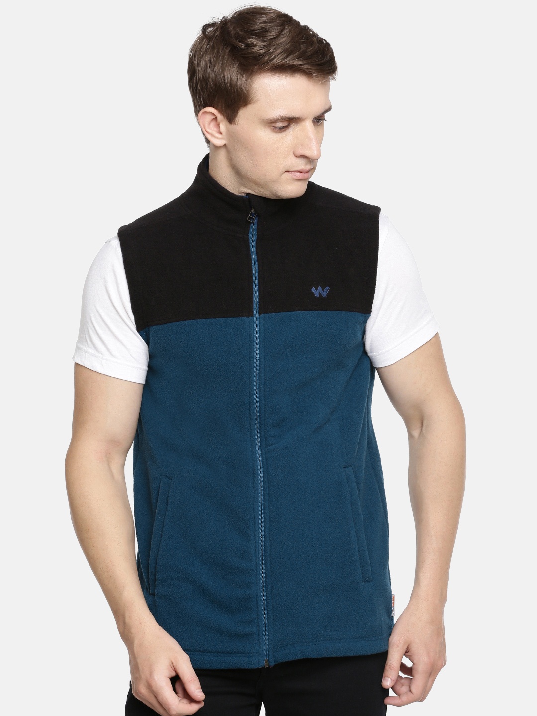 

Wildcraft Men Navy Blue & Black Colourblocked Sweatshirt