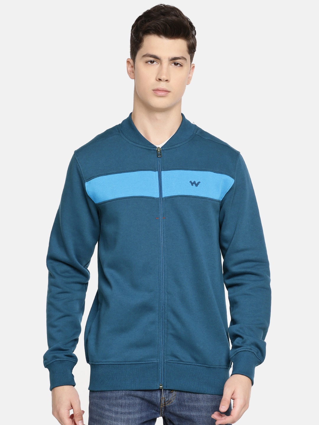 

Wildcraft Men Teal Blue Solid Sweatshirt