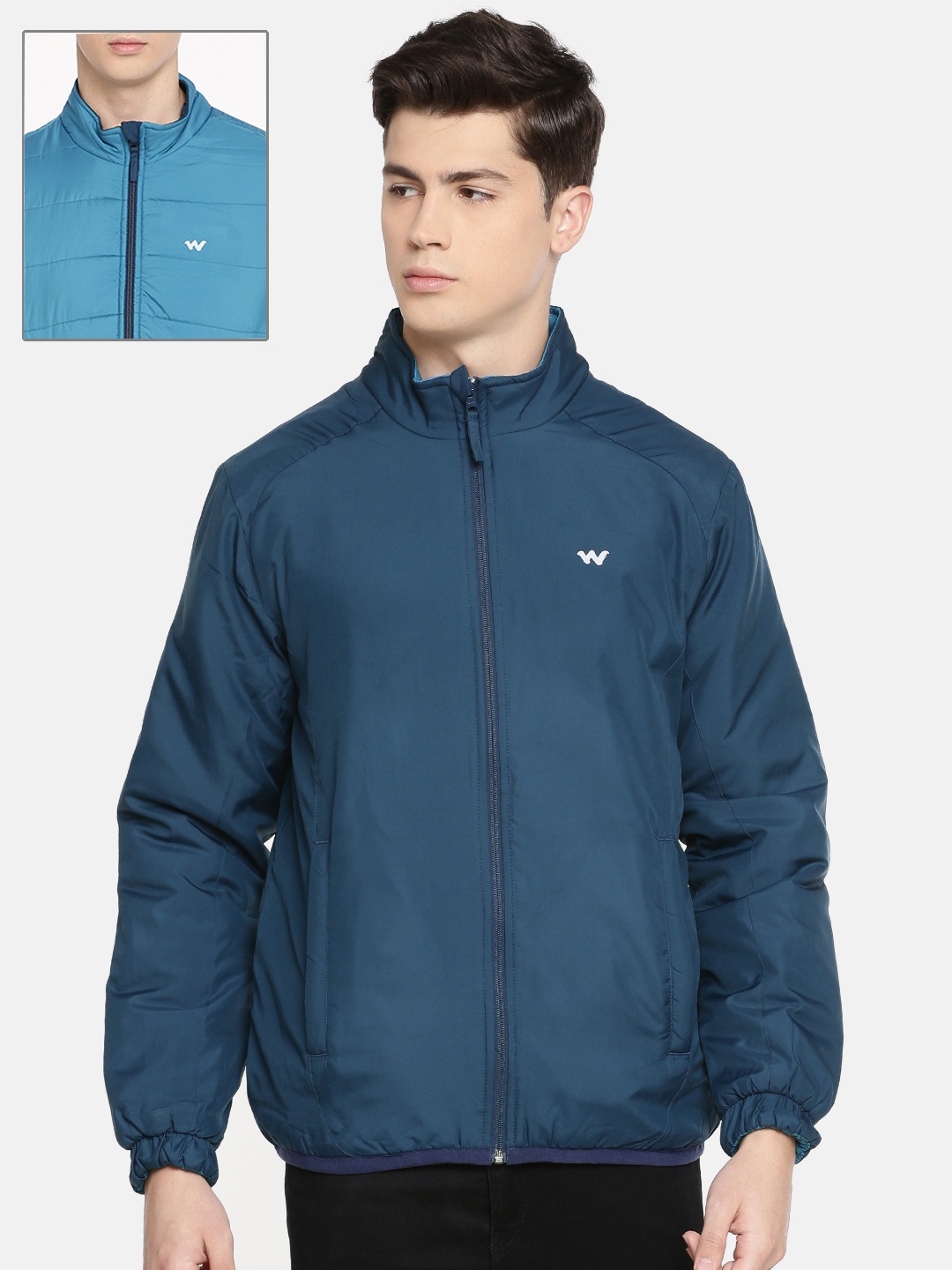 

Wildcraft Men Navy Blue Solid Reversible Jacket