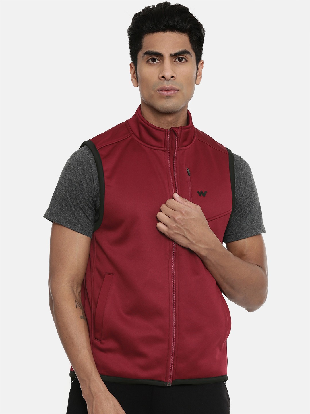 

Wildcraft Men Maroon Solid Sporty Jacket