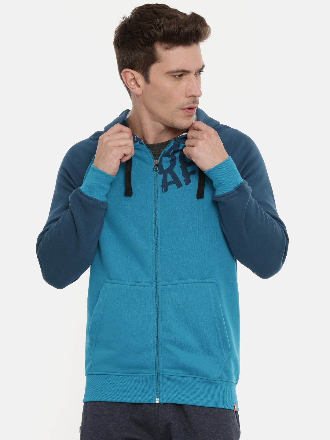 

Wildcraft Men Blue Solid Hooded Sweatshirt