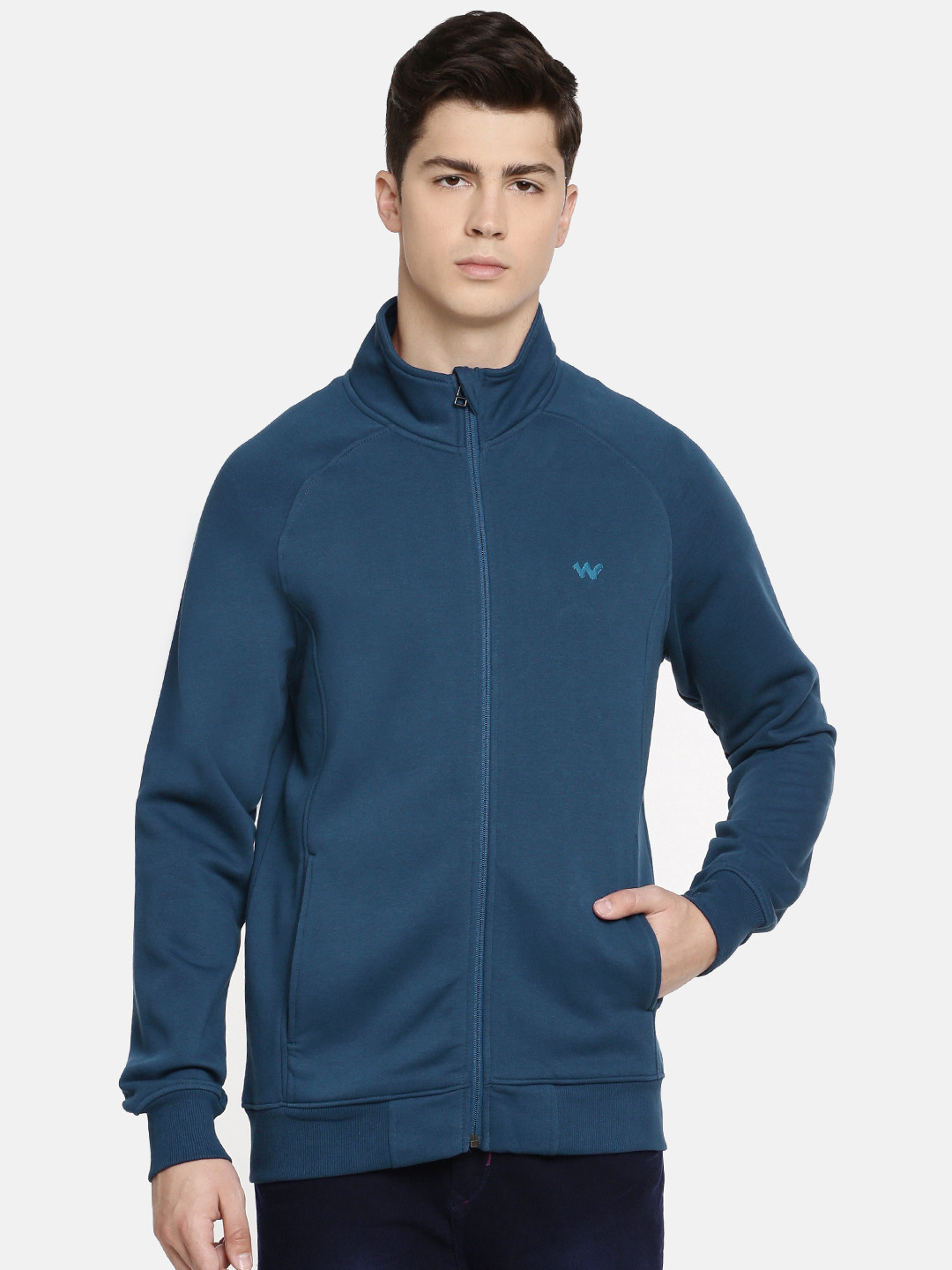 

Wildcraft Men Teal Blue Solid Sweatshirt