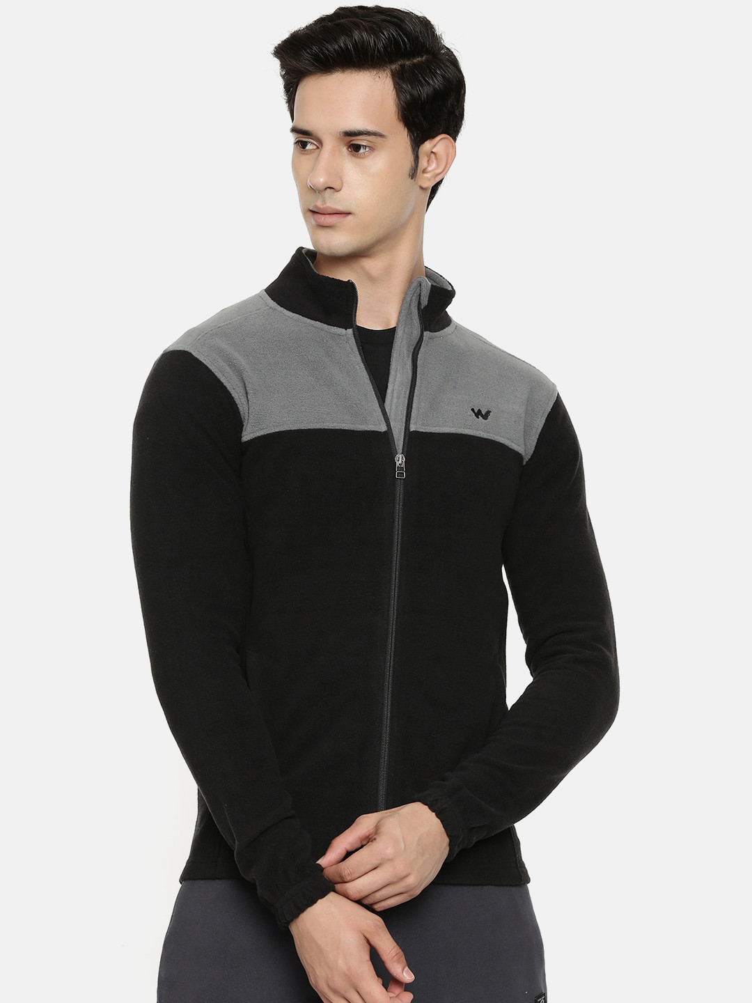 

Wildcraft Men Black Colourblocked Open Front Fleece Jacket