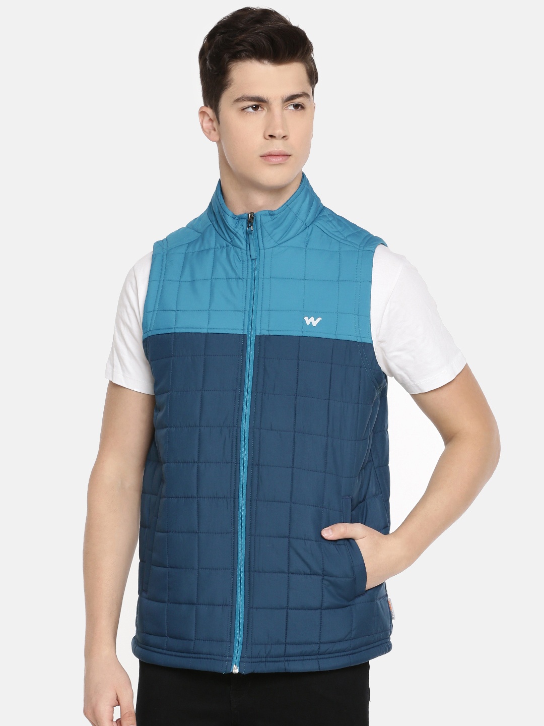 

Wildcraft Men Teal Blue Colourblocked Jacket