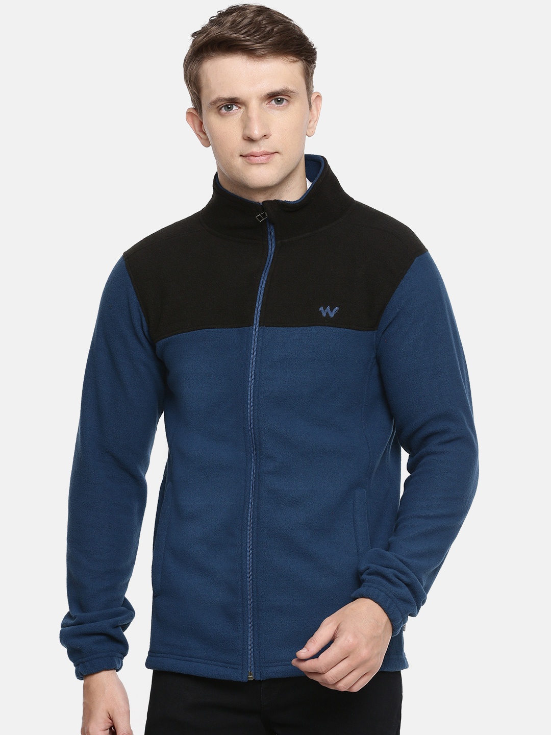 

Wildcraft Men Navy Blue & Black Colourblocked Sweatshirt