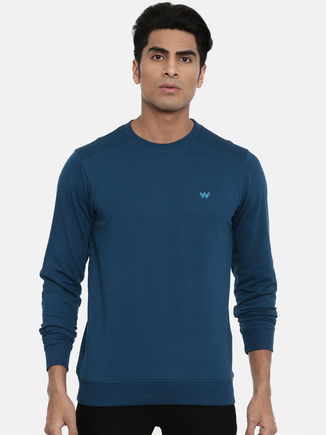 

Wildcraft Men Teal Blue Solid Sweatshirt