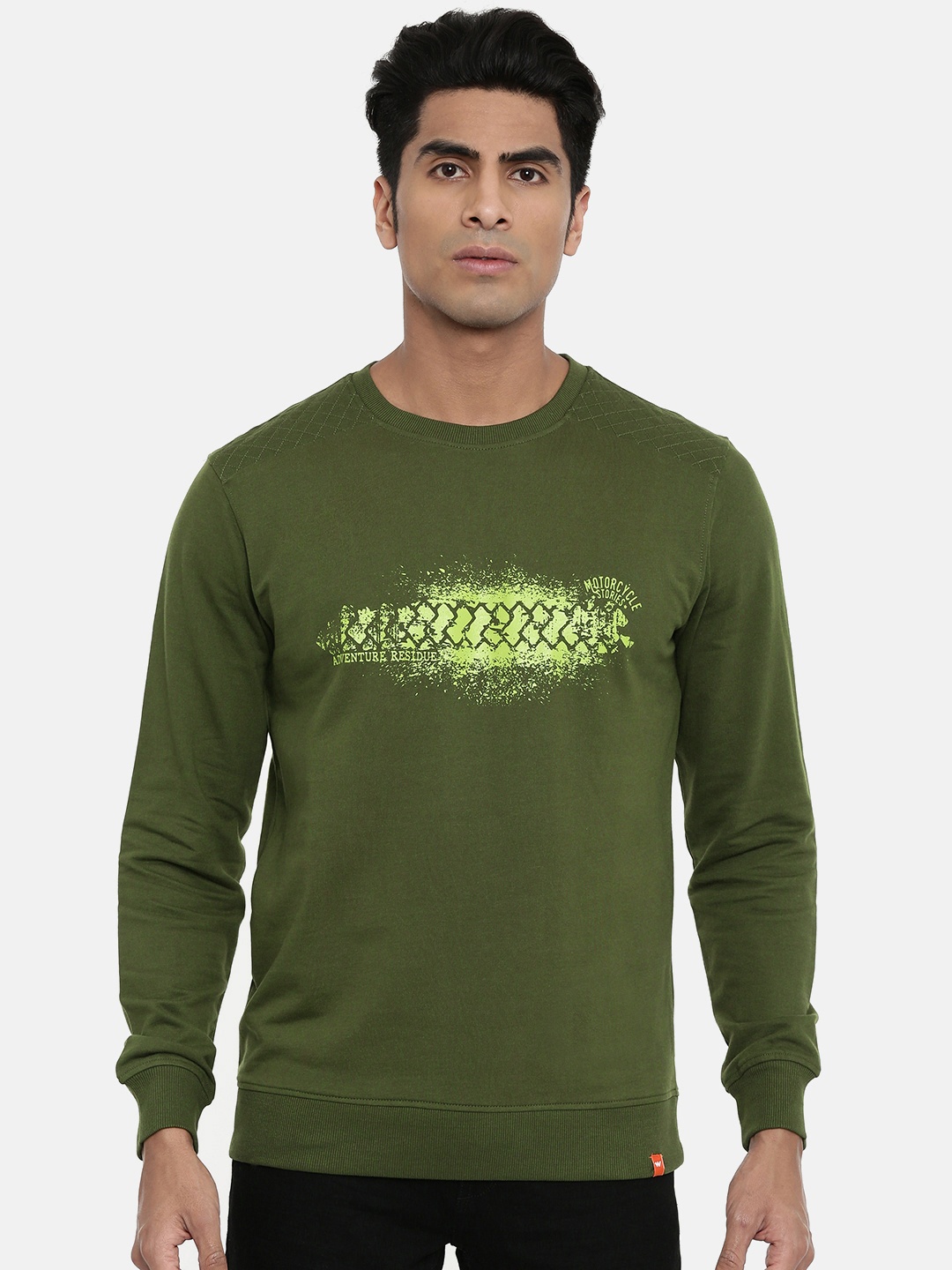 

Wildcraft Men Olive Green Printed Sweatshirt