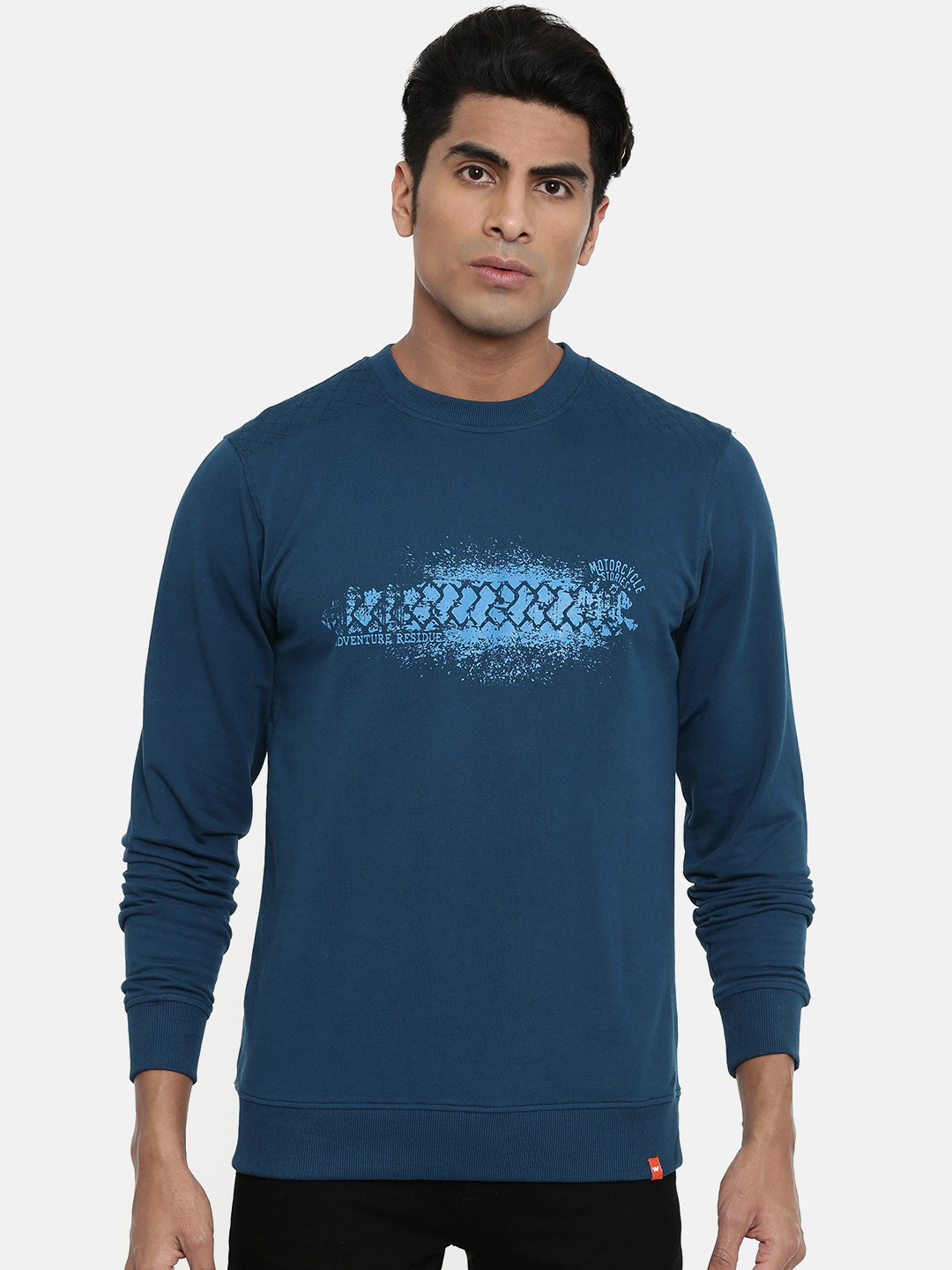 

Wildcraft Men Teal Blue Printed Sweatshirt