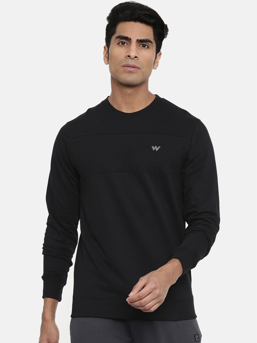 

Wildcraft Men Black Solid Sweatshirt
