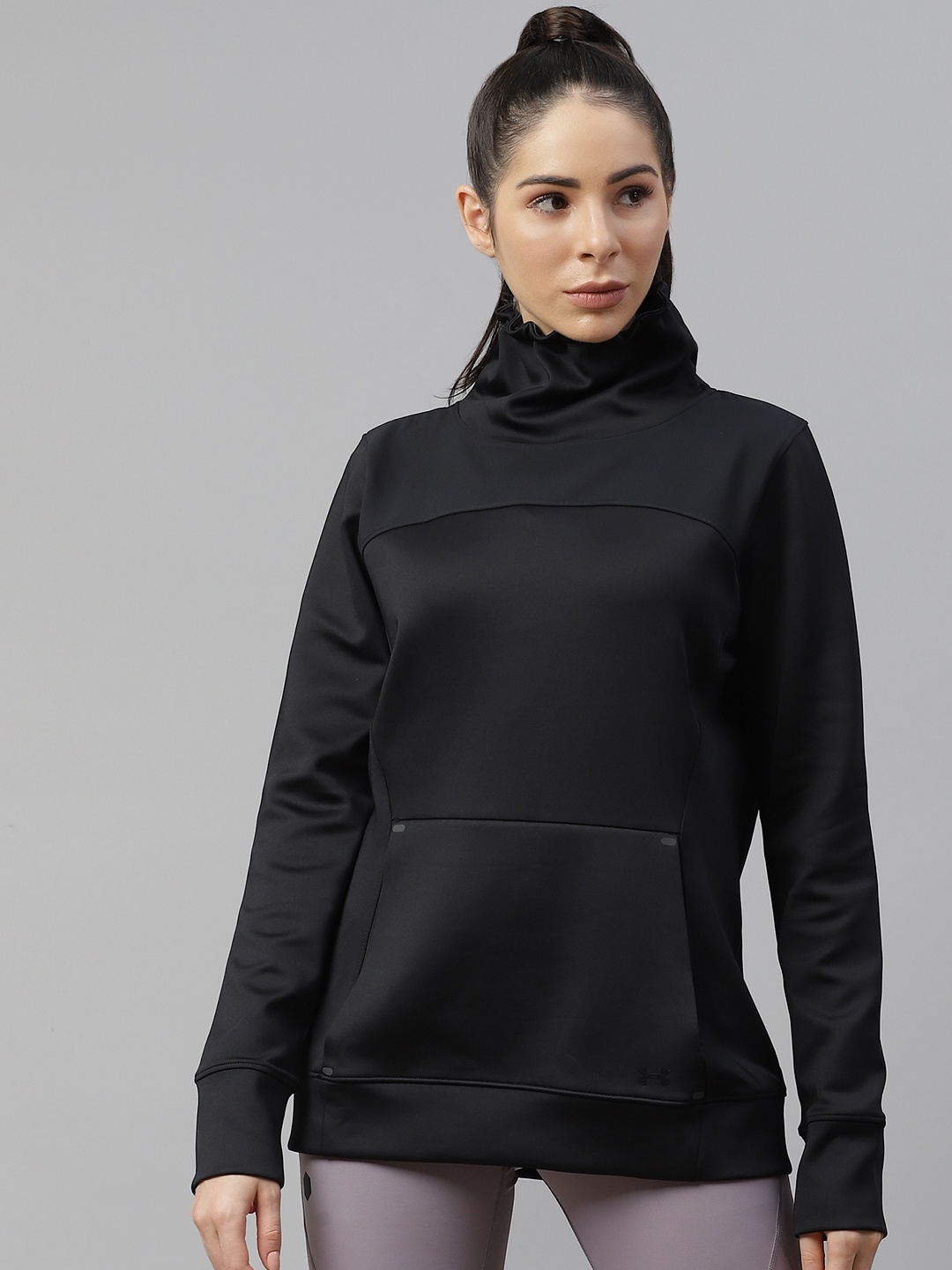 

UNDER ARMOUR Women Black Solid ColdGear Armour Hybrid Sweatshirt