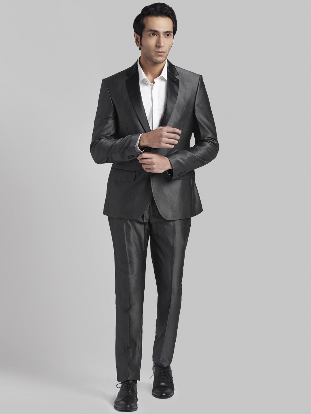 

Parx Grey Woven Single-Breasted Formal Suit