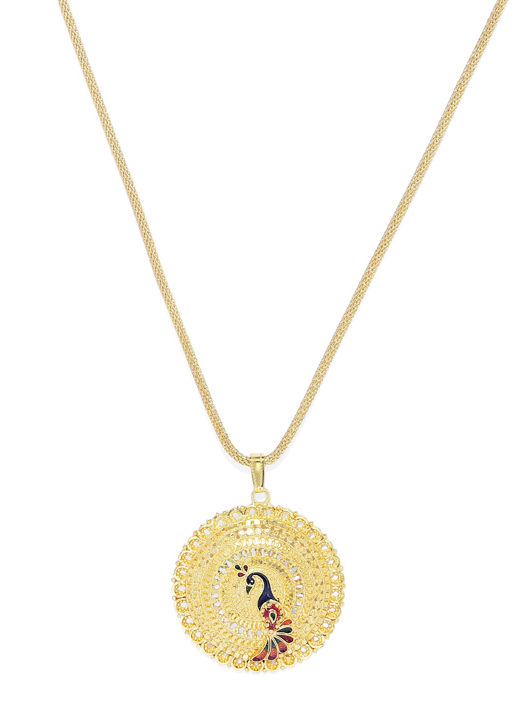 

ASMITTA JEWELLERY Gold-Plated & Blue Chain with Pendant