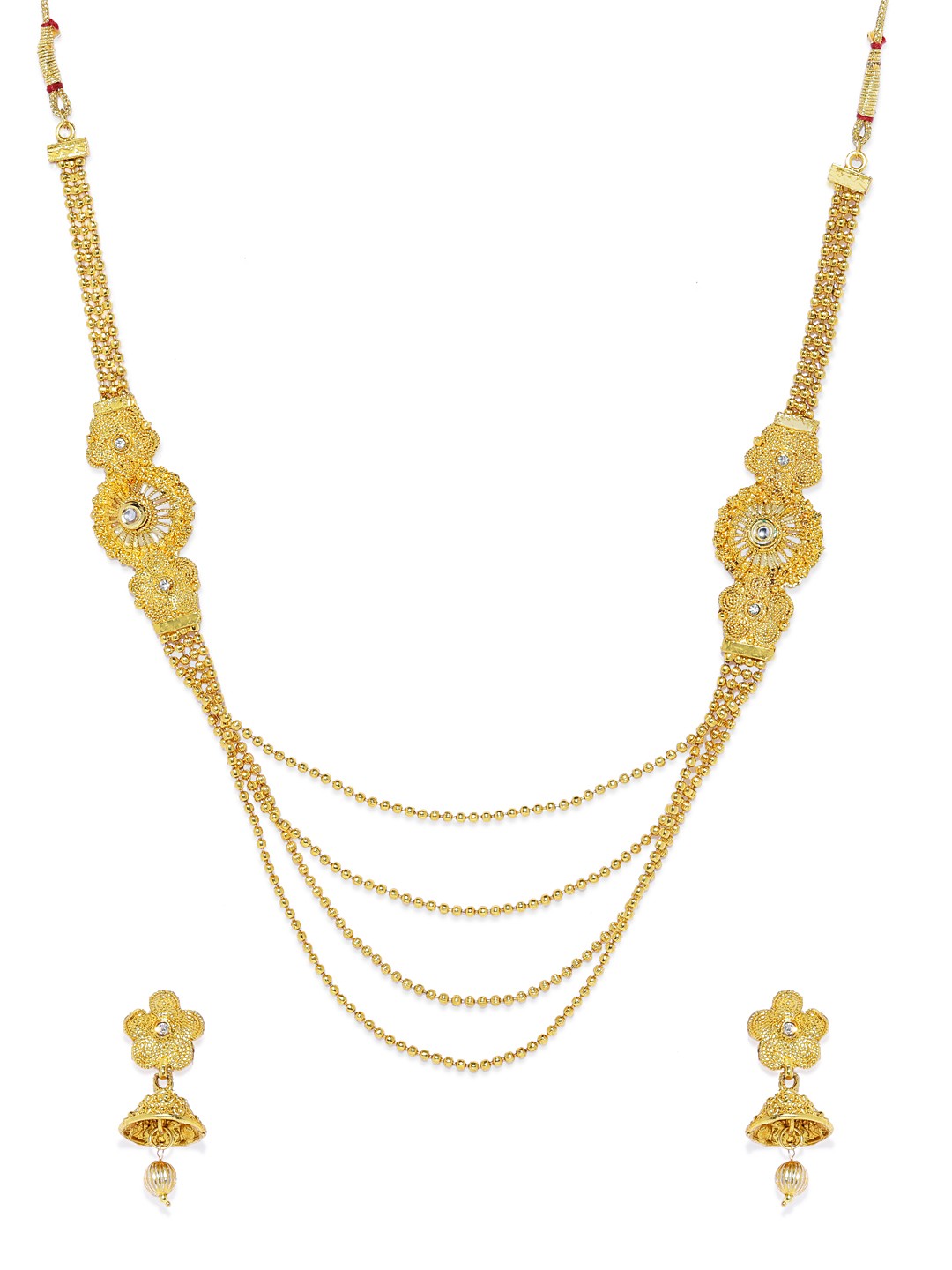 

ASMITTA JEWELLERY Gold-Plated Layered Jewellery Set