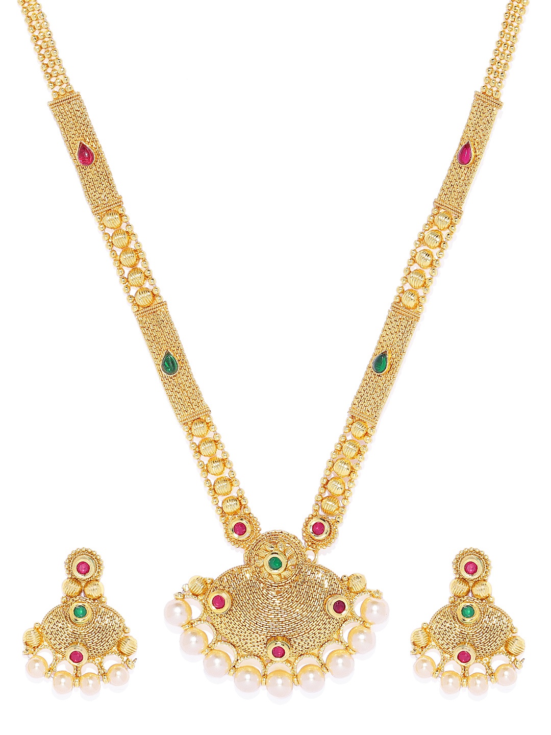 

ASMITTA JEWELLERY Gold-Plated & Green Jewellery Set