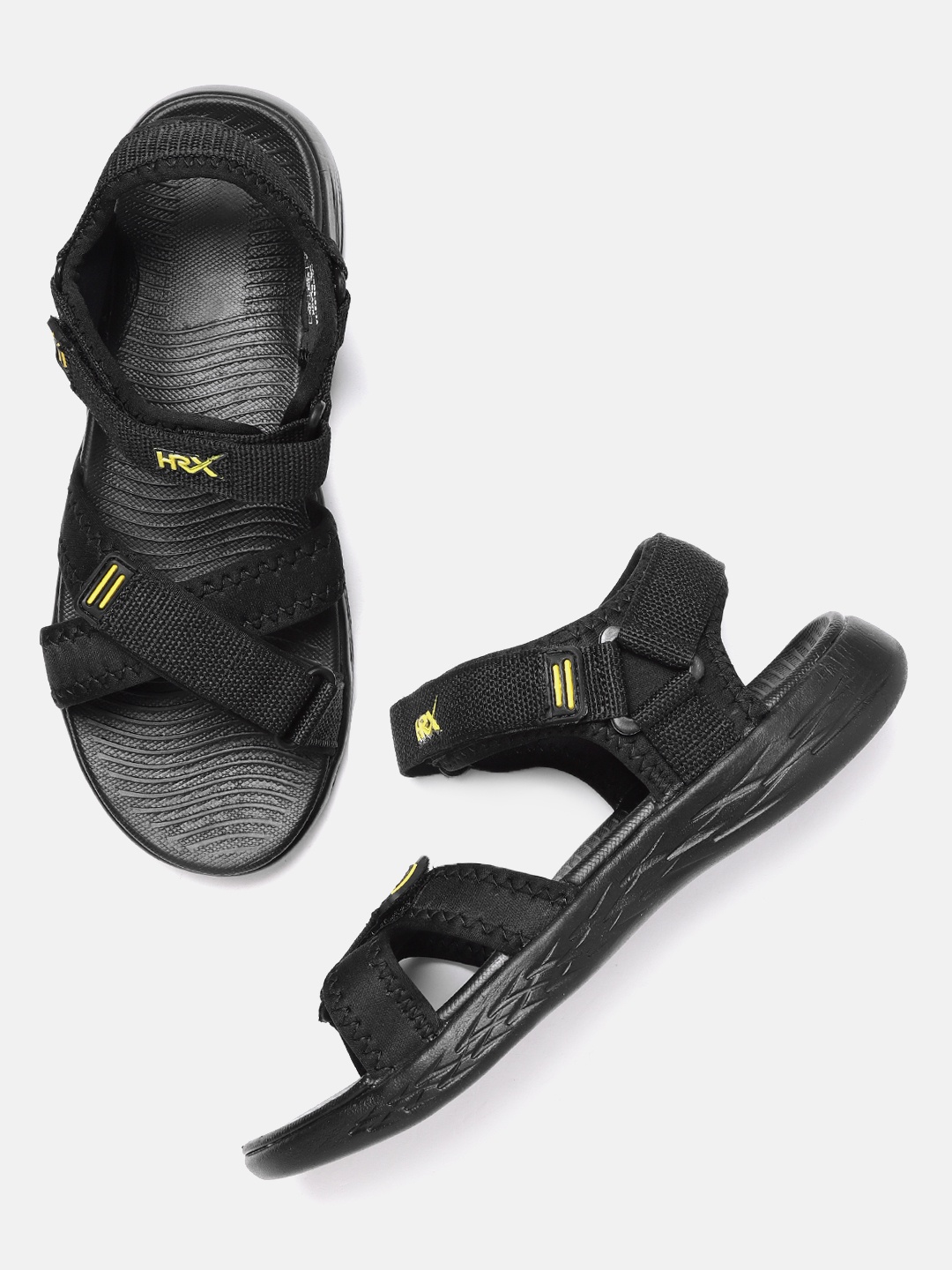 

HRX by Hrithik Roshan Men Black Solid Sports Sandals