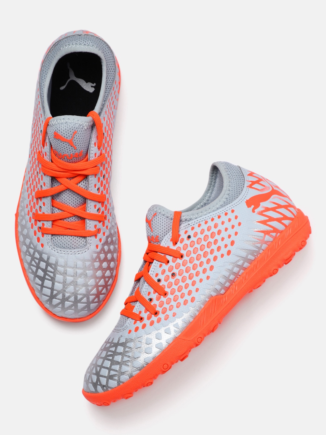 

Puma Boys Orange & Grey FUTURE 4.4 Football Shoes