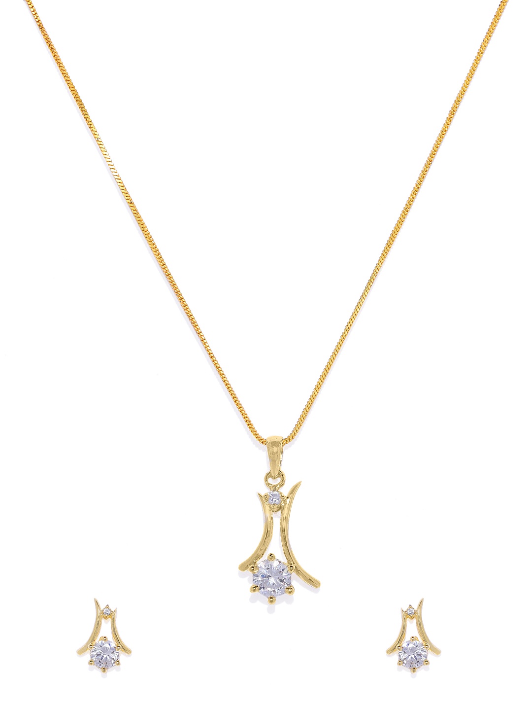

ASMITTA JEWELLERY Gold-Plated & White Stone Studded Jewellery Set