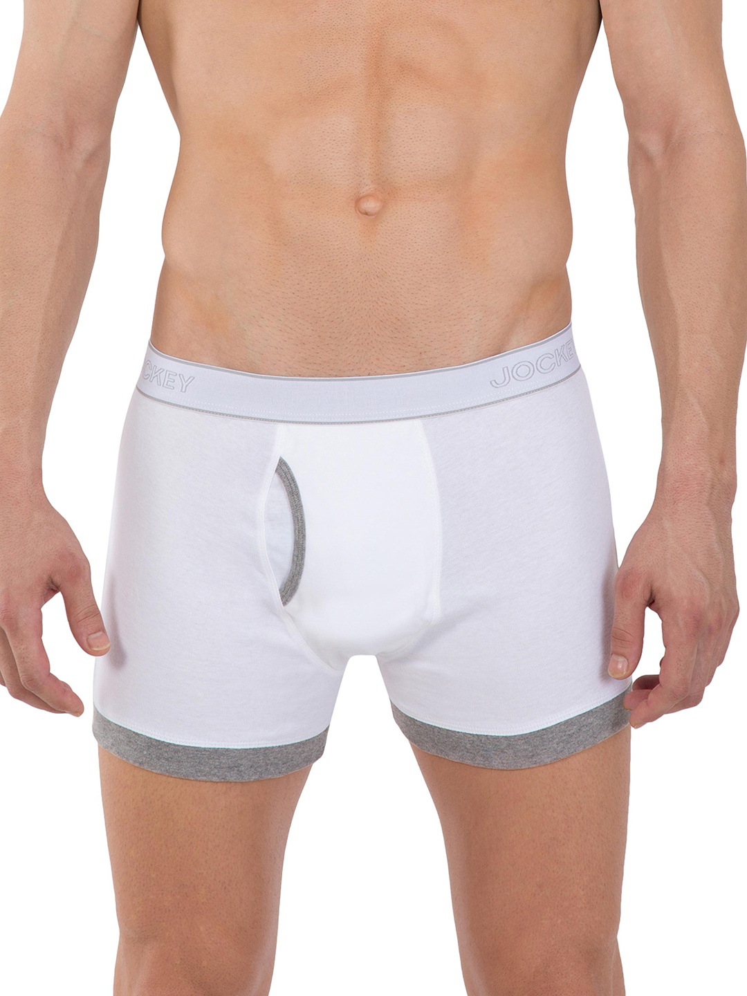 

Jockey Men White Solid Trunks 1017-0205