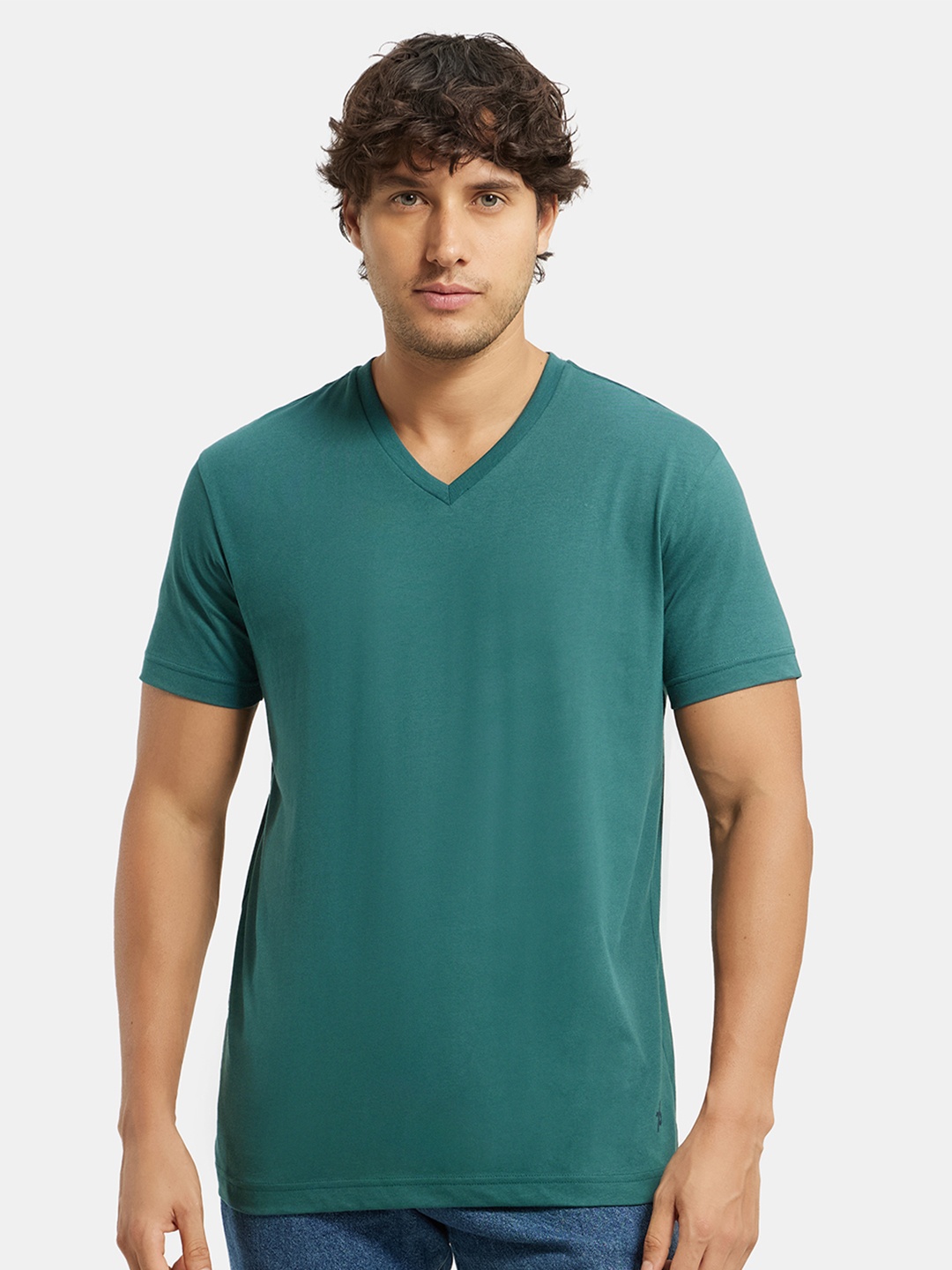 

Jockey Combed Cotton Rich V Neck Half Sleeve Tshirt -2726, Green