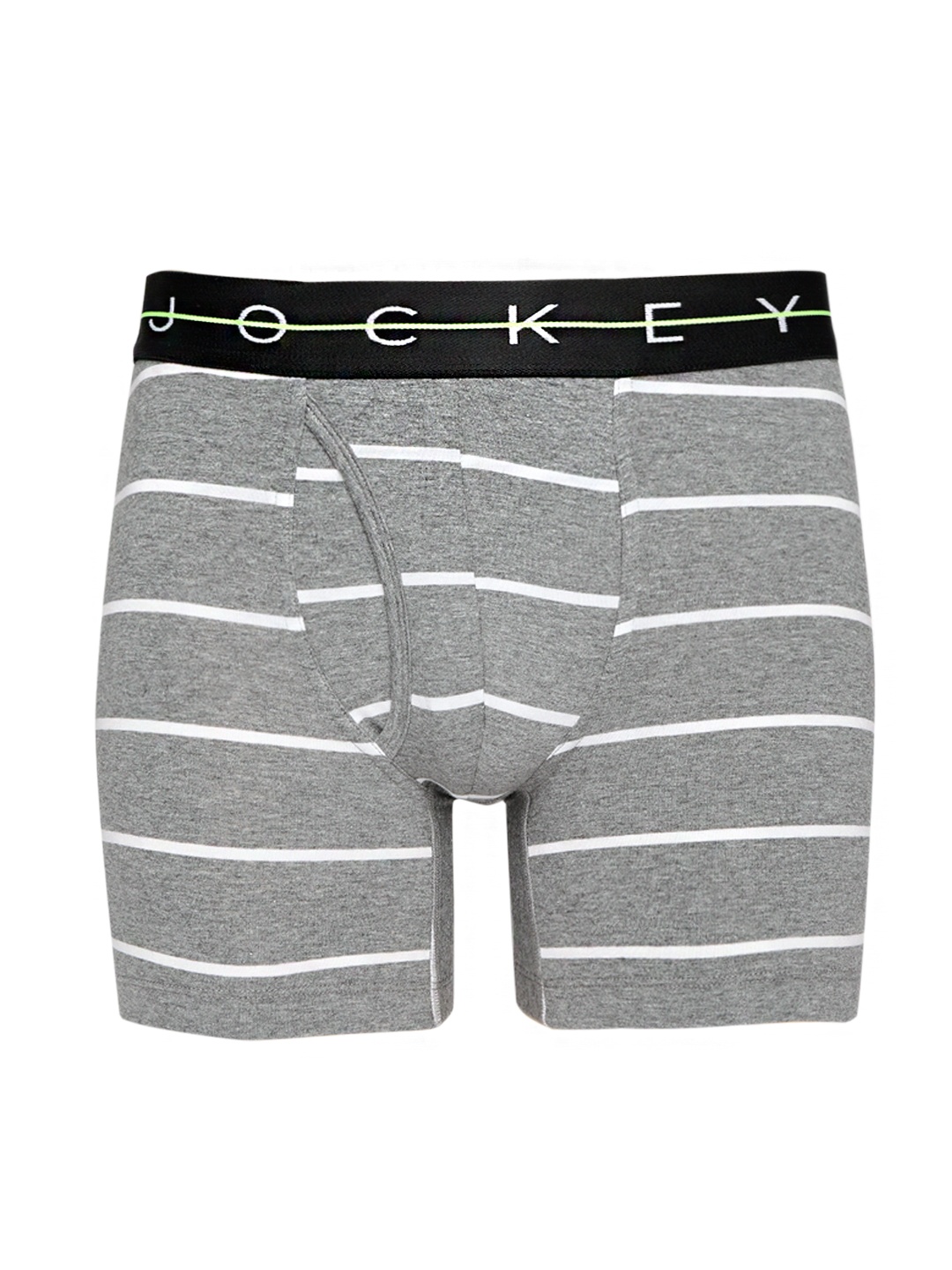 

Jockey Men Grey Melange & White Striped Trunks NY03-0105-NYC09