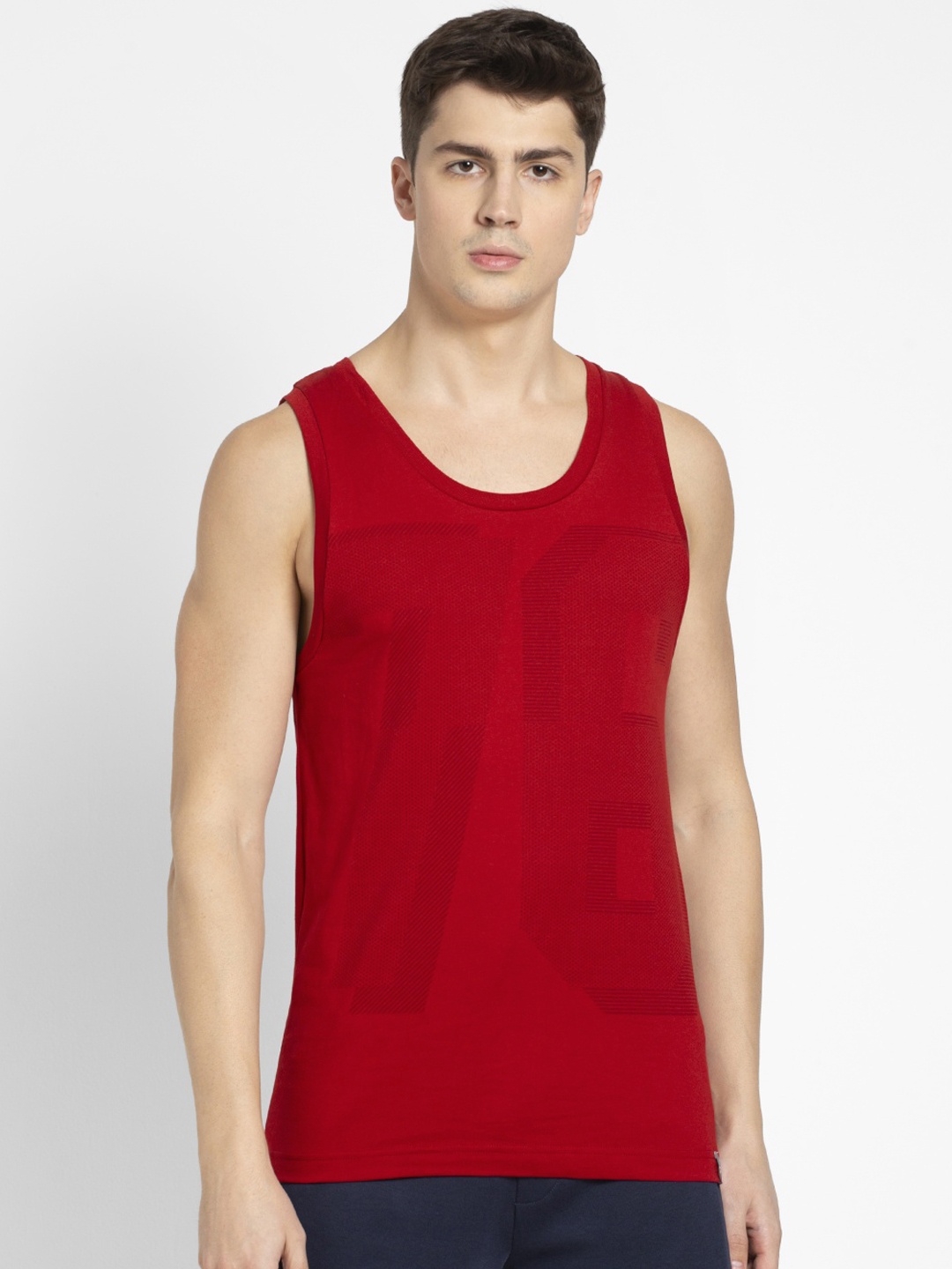

Jockey Men Red Printed Basic Top 9928-0105-SHRED