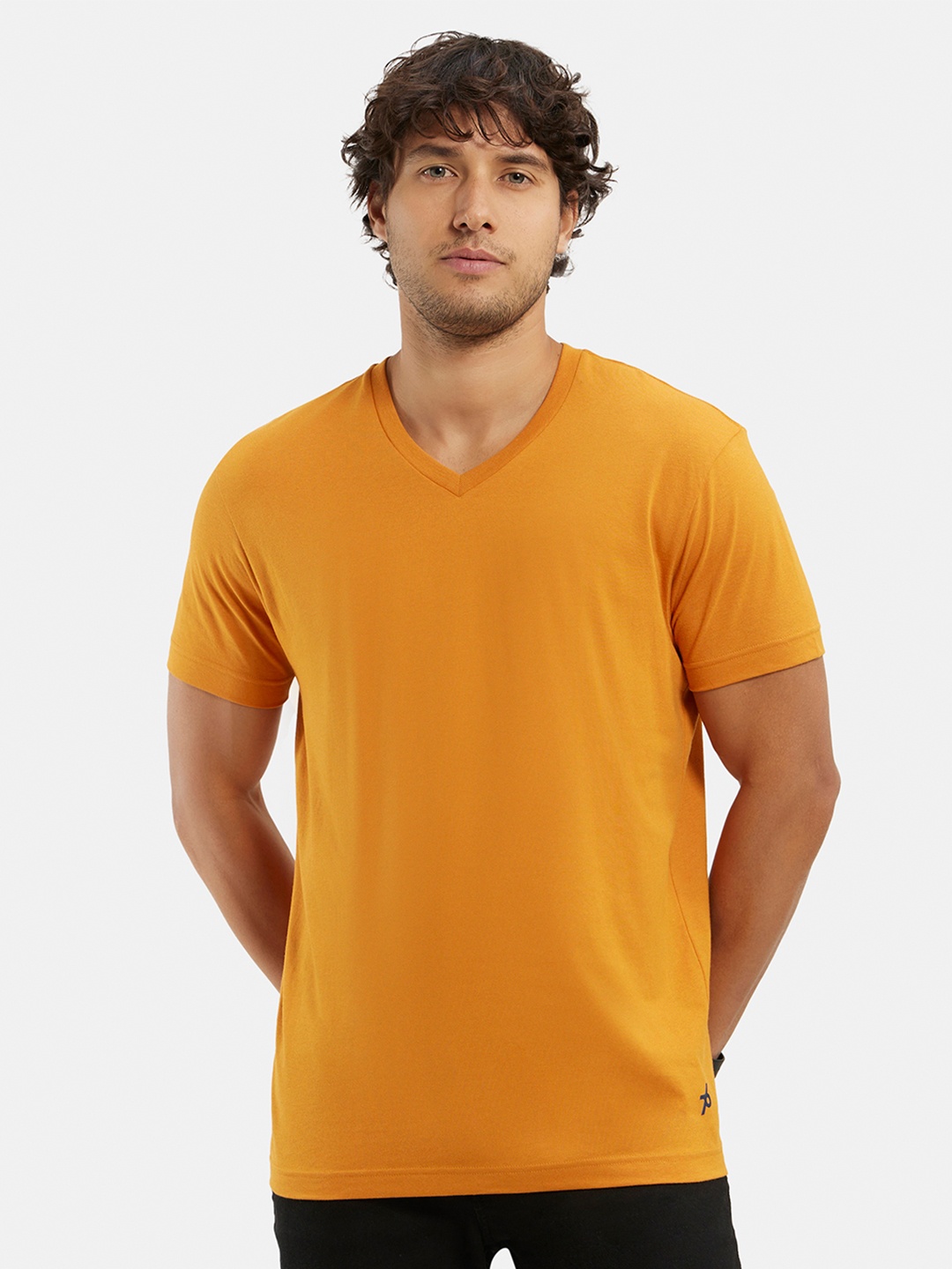 

Jockey Combed Cotton Rich V Neck Half Sleeve Tshirt -2726, Mustard