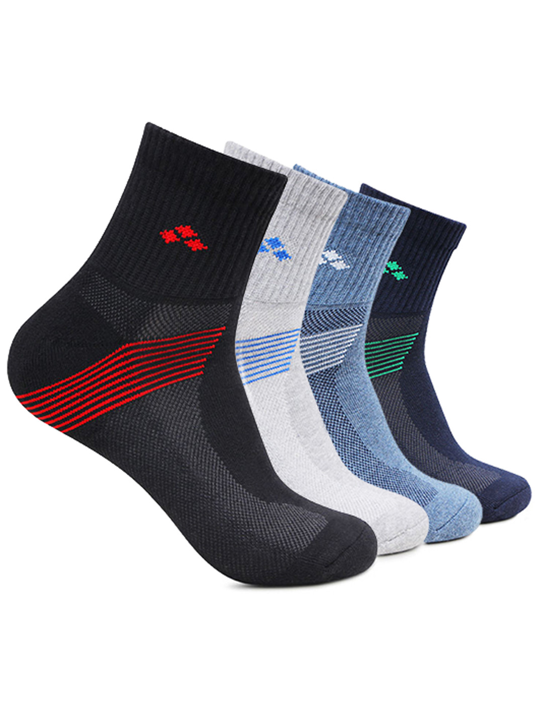 

Bonjour Men Pack of 4 Assorted Solid Calf-Length Socks