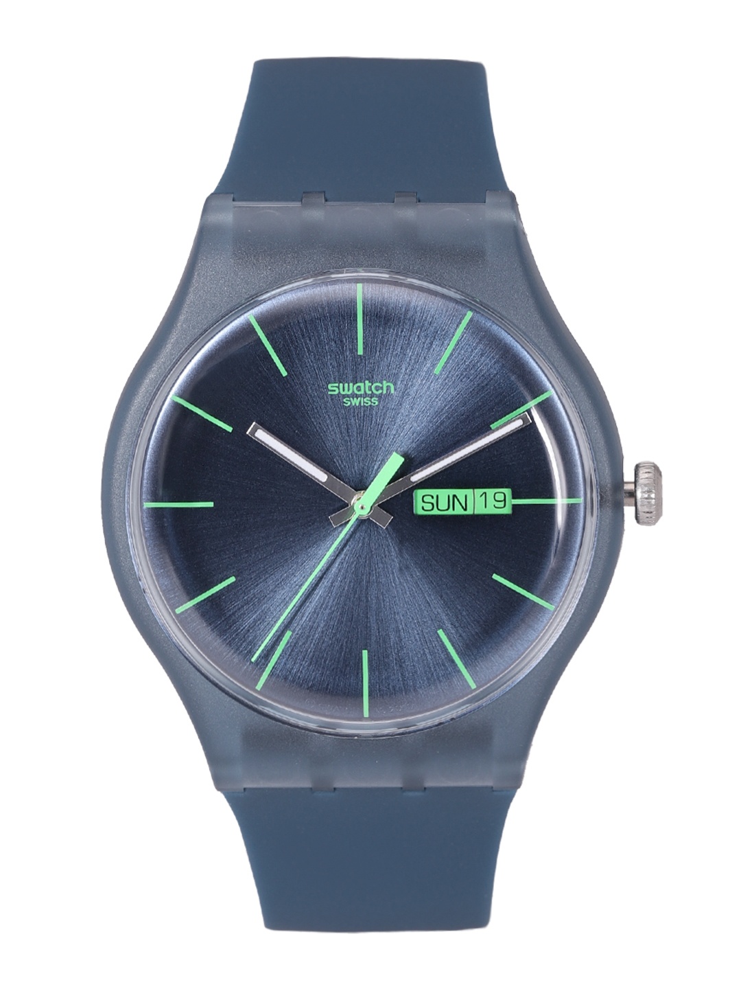 

Swatch NewGent Unisex Navy Blue Water Resistant Analogue Watch SUON700