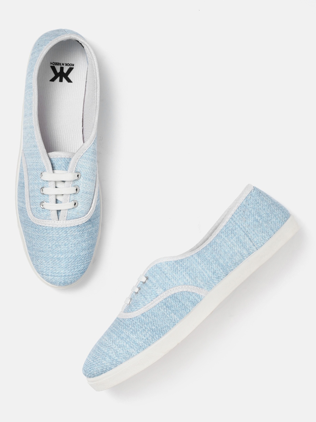 

Kook N Keech Women Blue Printed Sneakers