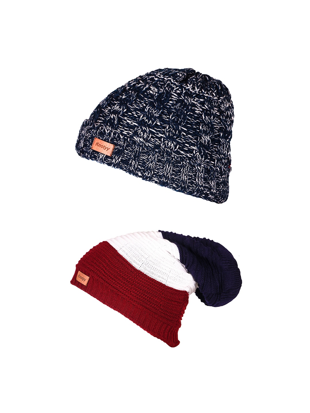 

Knotyy Men Pack of 2 Beanie, Grey