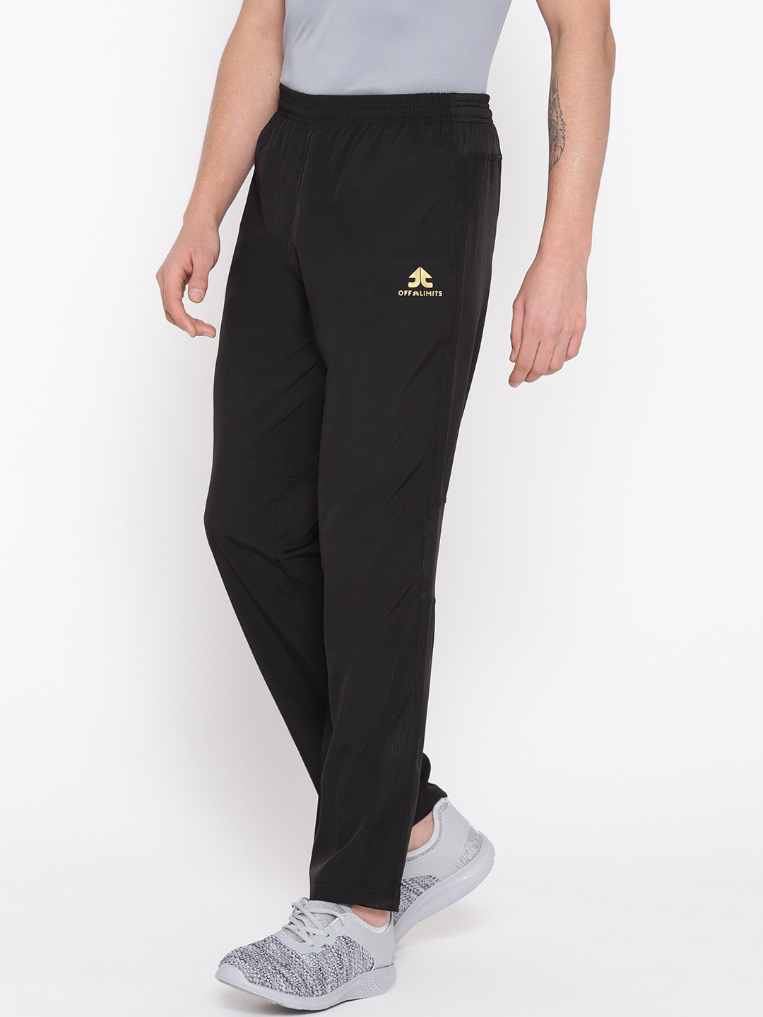 

OFF LIMITS Men Black Solid Slim Fit Training Track Pants