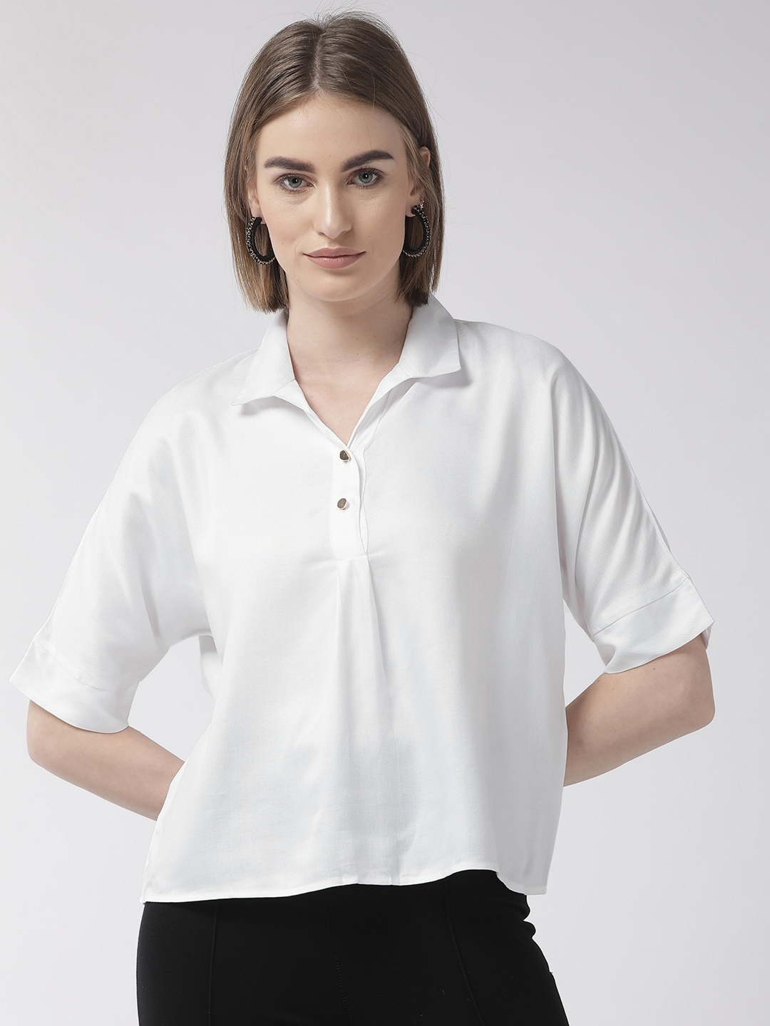 

Style Quotient Women White Regular Fit Solid Casual Shirt