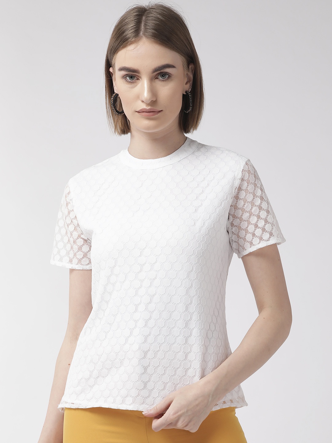 

Style Quotient Women White Lace Top