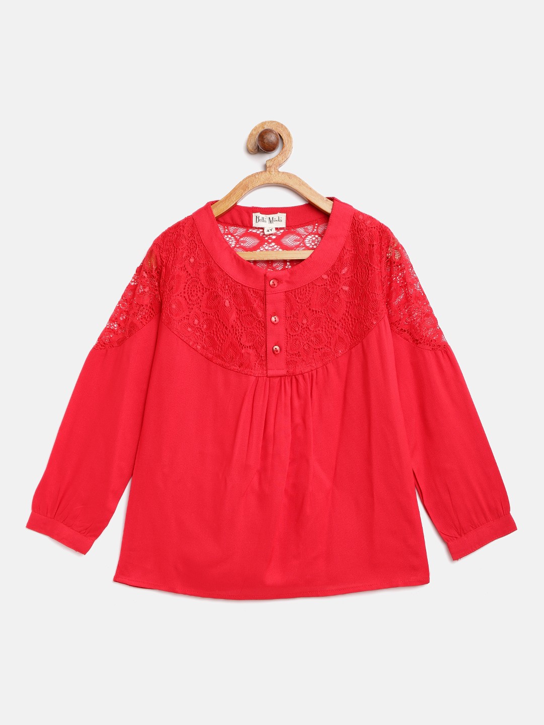 

Bella Moda Girls Red Lace Top