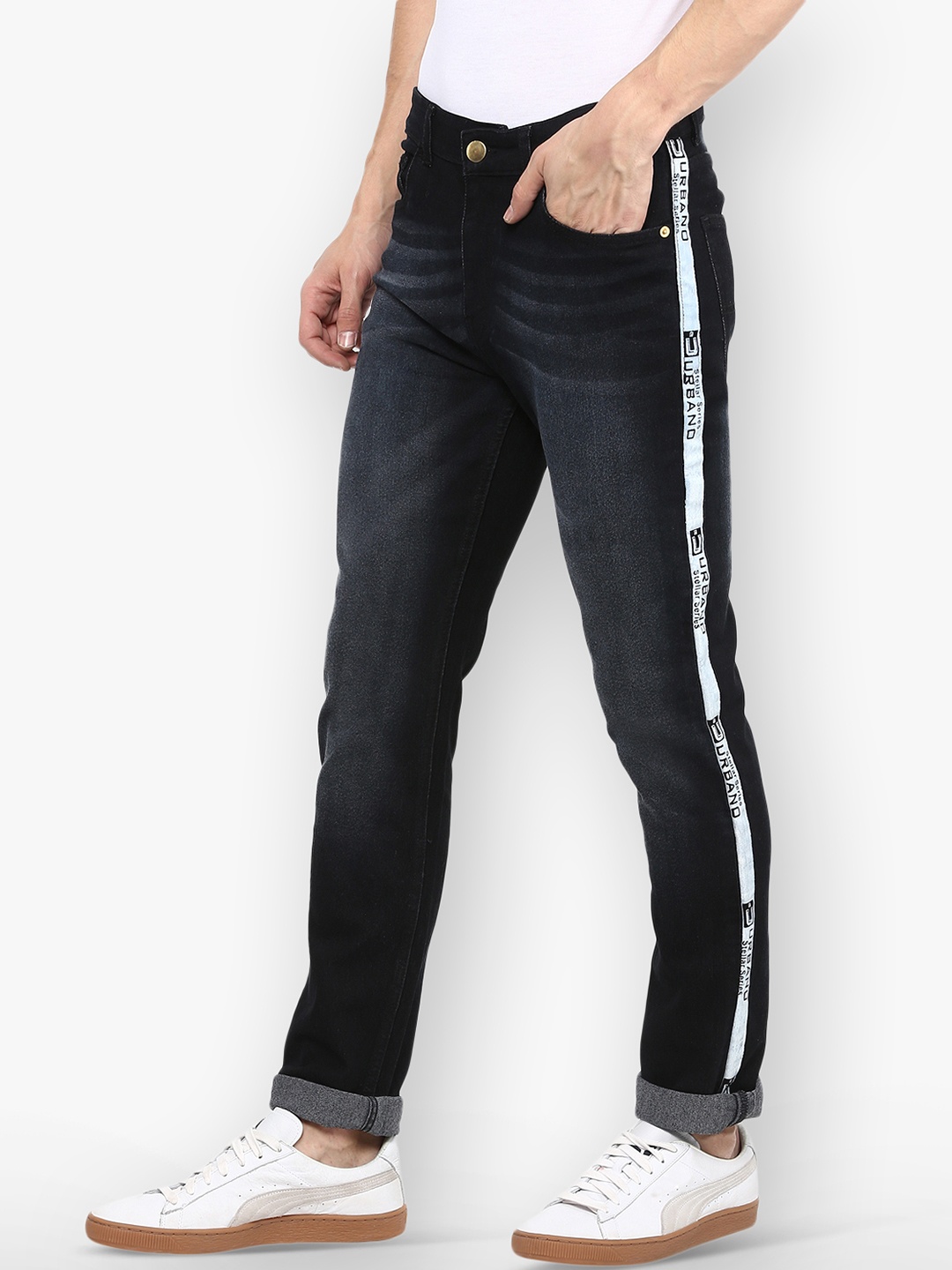 

Urbano Fashion Men Black Slim Fit Jeans