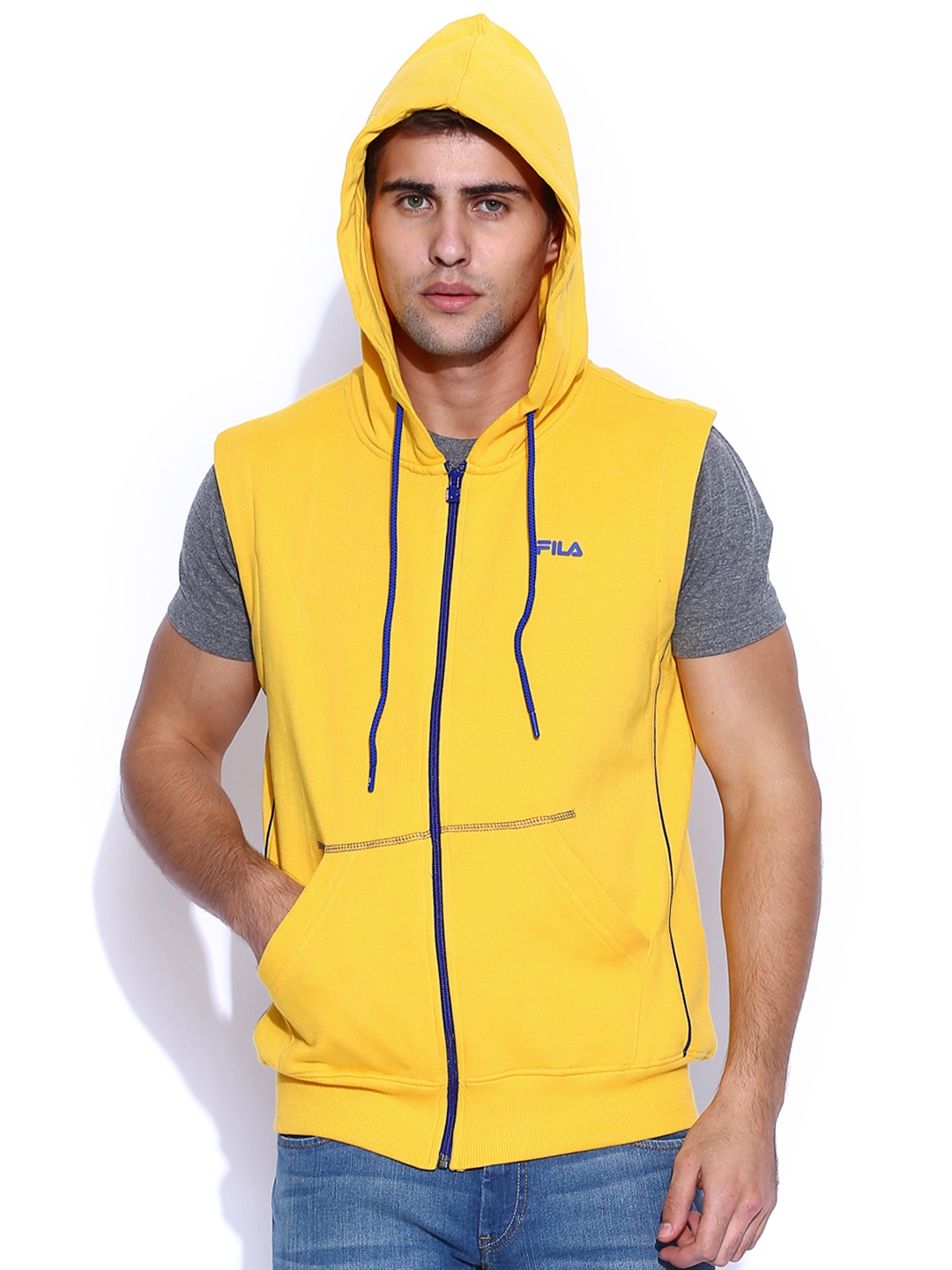

FILA Yellow Brasilia Hooded Sleeveless Sweatshirt