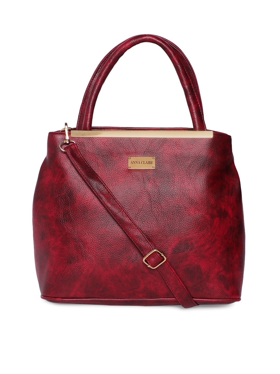 

Anna Claire Maroon Solid Leather Handheld Bag